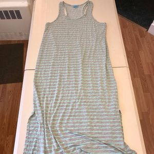 Sandiva Blue/Grey striped Maxi Dress Large